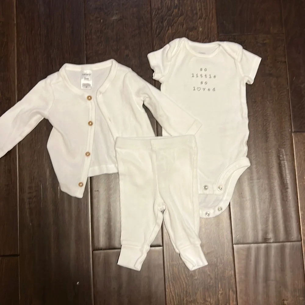 Carters Gender Neutral Precious So Little So Loved 3 piece outfit!